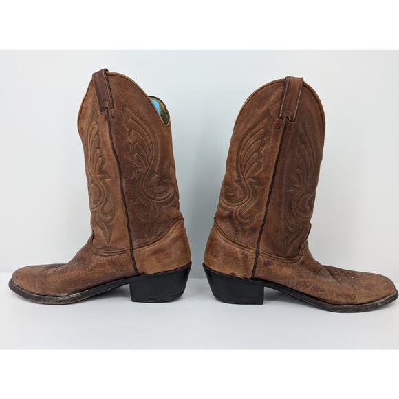 Vintage Brown Leather Cowboy Boots Men's Size 10 D Made in USA - Picture 4 of 9
